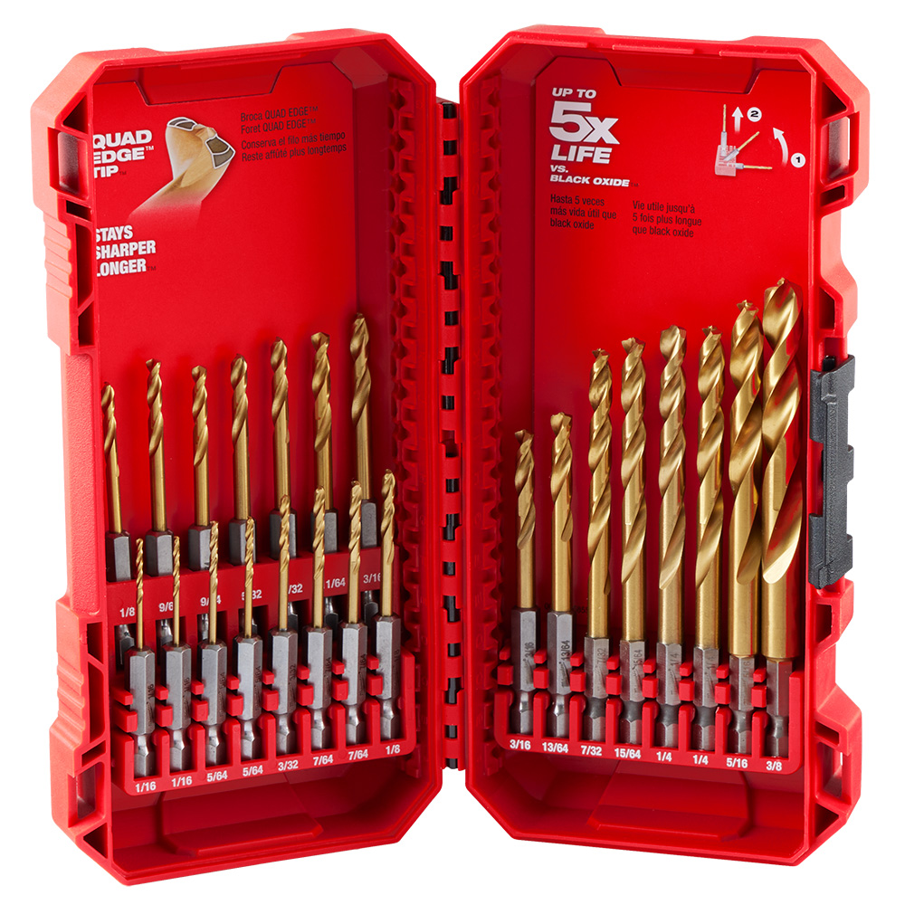 Milwaukee SHOCKWAVE Impact Duty RED HELIX Titanium Drill Bit Set - 23 Pieces from GME Supply