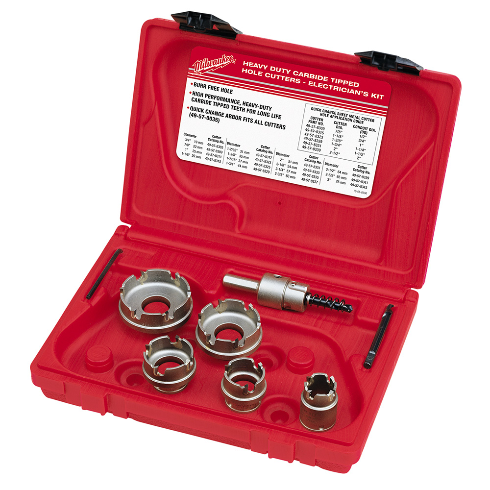 Milwaukee Carbide Cutter Sheet Metal Electrician's Kit - 7 Piece from GME Supply