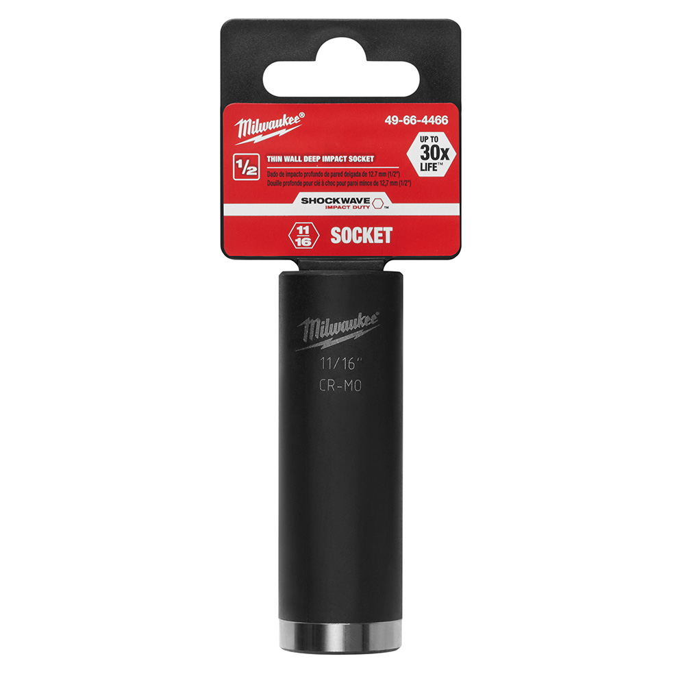 Milwaukee SHOCKWAVE Impact 1/2 Inch Deep Well Socket - GME Supply