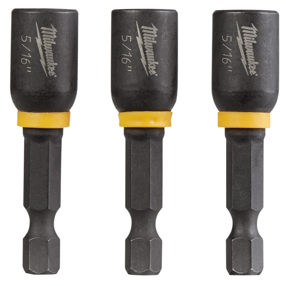 Milwaukee SHOCKWAVE 5/16 Inch x 1-7/8 Inch Magnetic Nut Driver (3 Pack) from GME Supply