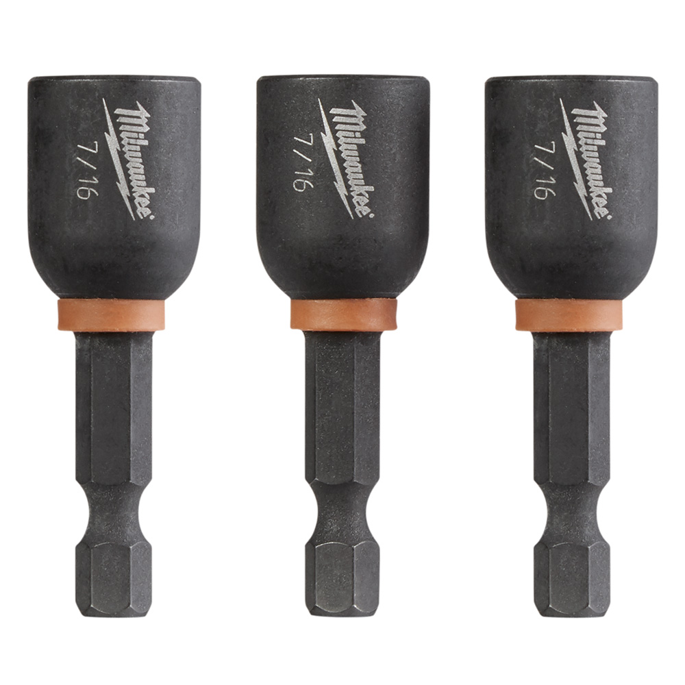 Milwaukee SHOCKWAVE 7/16 in. x 1-7/8 in. Magnetic Nut Driver (3 Pack) from GME Supply