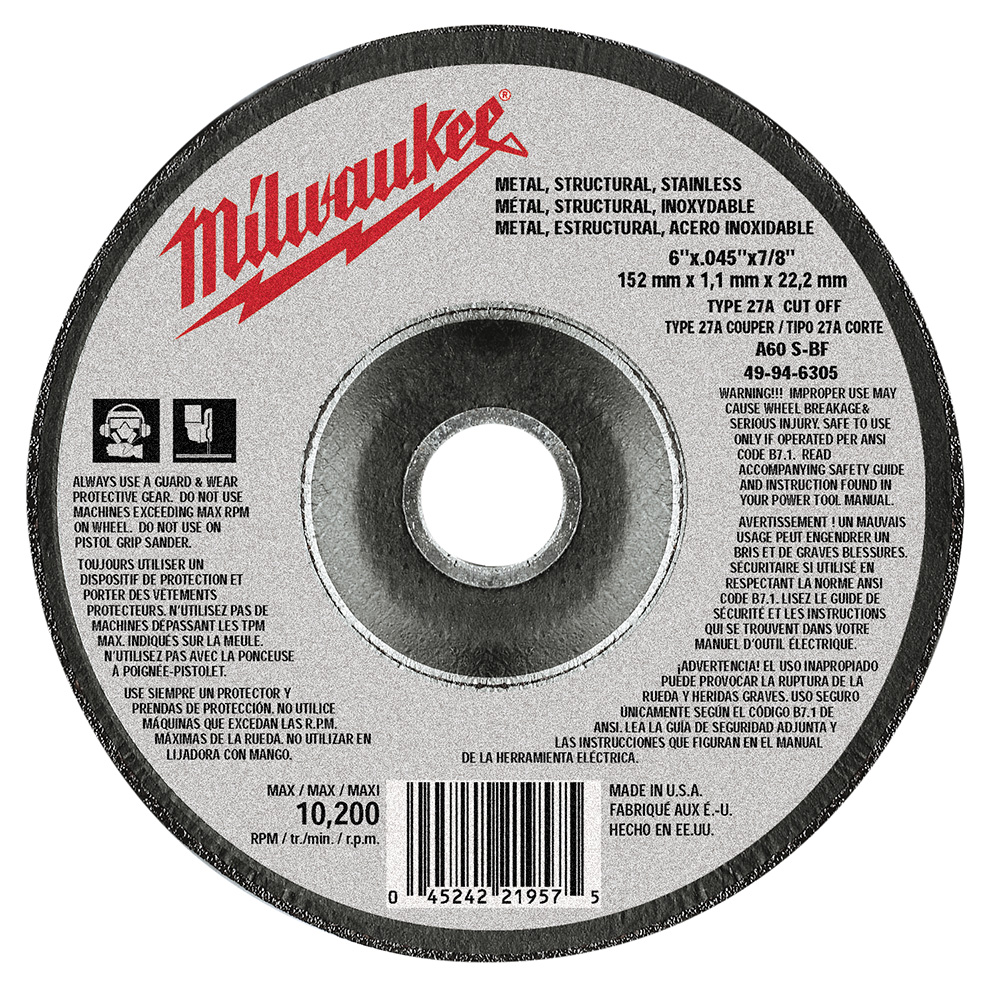 Milwaukee Type 27 Cut-Off Wheels from GME Supply