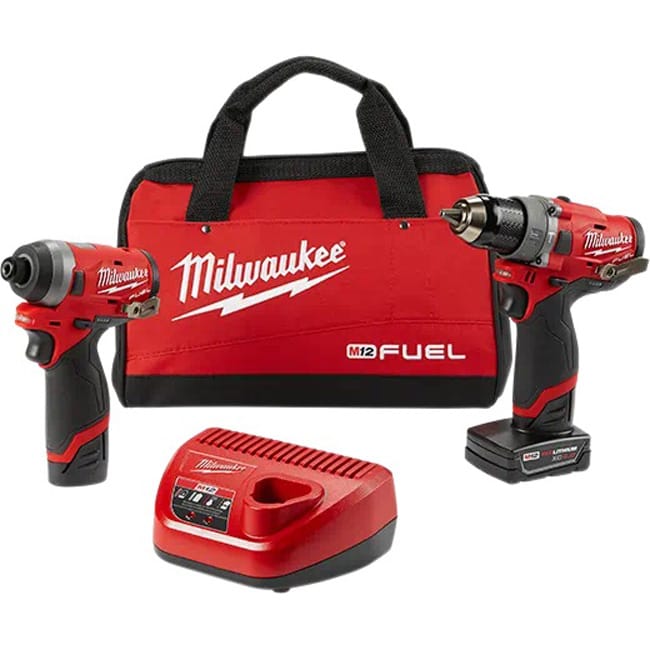 Milwaukee M12 FUEL 2Tool Combo Kit 1/2 Inch Hammer Drill and 1/4 Inch