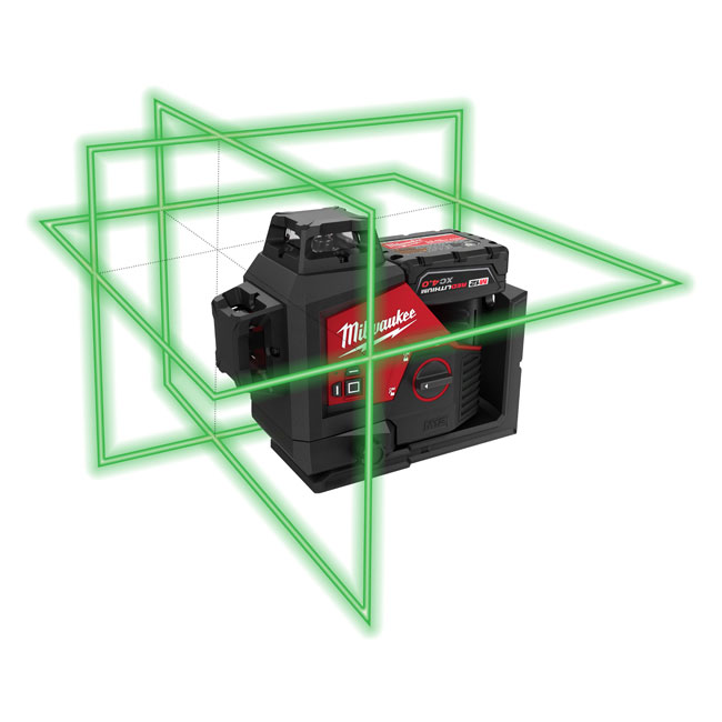Milwaukee M12 Green 360° 3-Plane Laser Kit from GME Supply