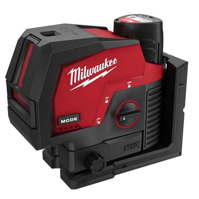 Milwaukee M12 Green Cross Line and Plumb Points Laser with Optional Kit from GME Supply
