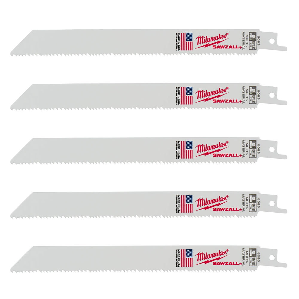 Milwaukee 8/12 TPI Multi-Material SAWZALL Blade (5 Pack) from GME Supply