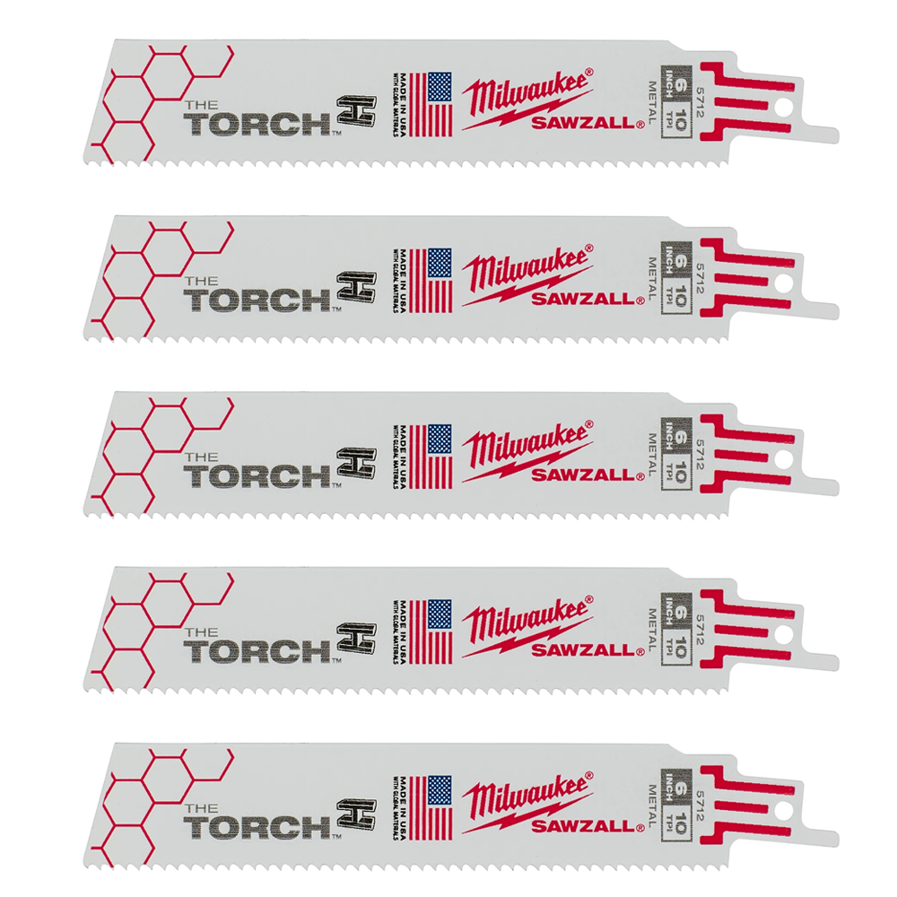Milwaukee 10 TPI Metal Demolition Torch SAWZALL Blade (5 Pack) from GME Supply