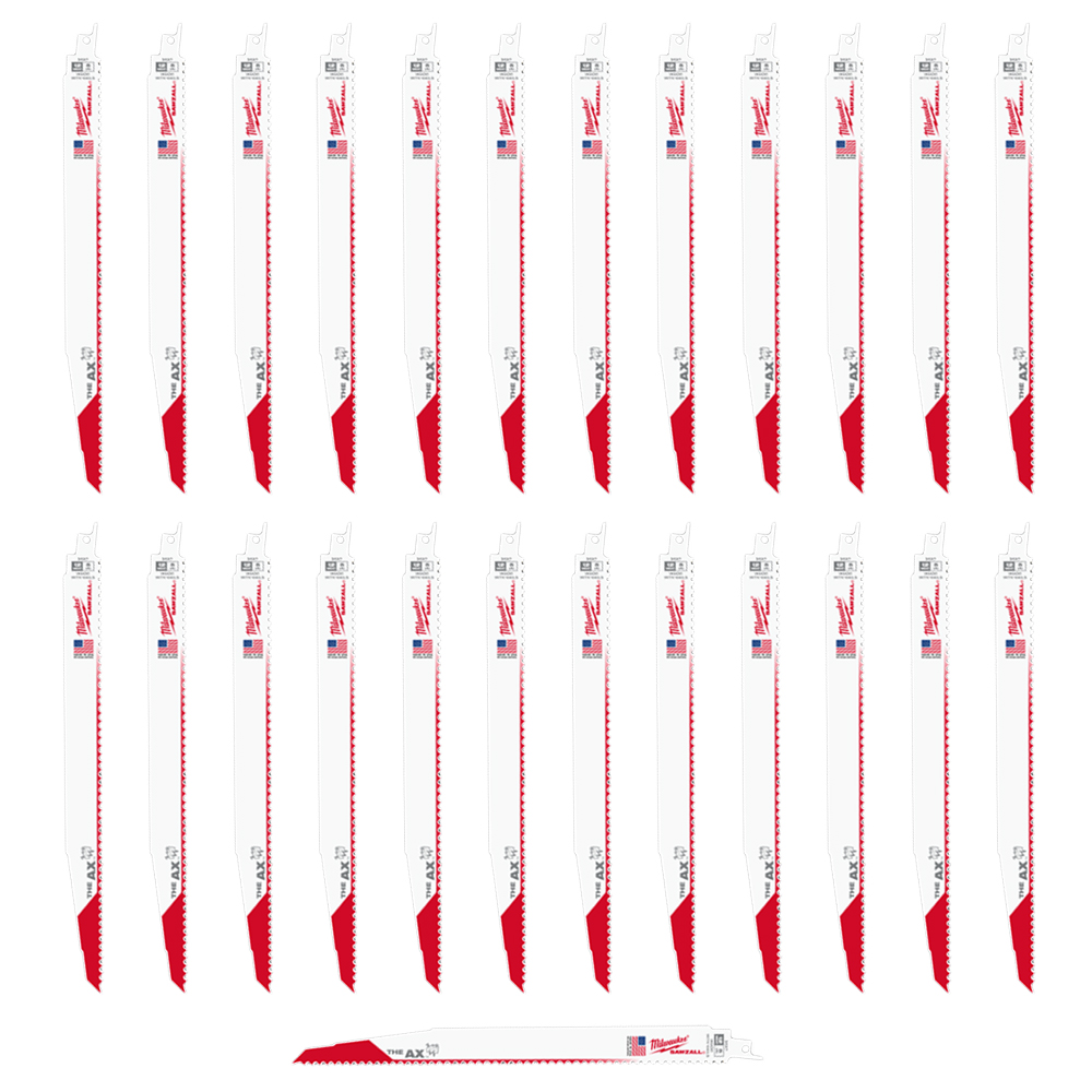 Milwaukee 12 inch 5 TPI Wood with Nails AX SAWZALL Blade (25 Pack) from GME Supply