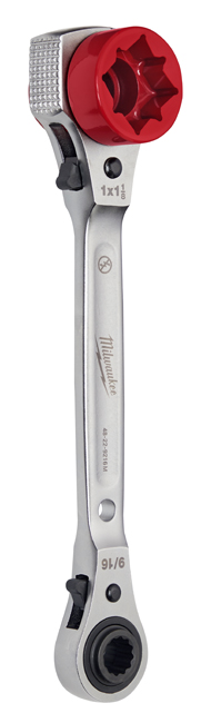 Milwaukee Lineman's 5in1 Ratcheting Wrench with Milled Face from GME Supply