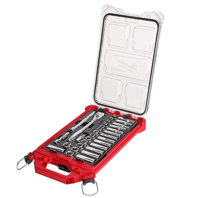 3/8” 32pc Ratchet and Socket Set in PACKOUT - Metric from GME Supply