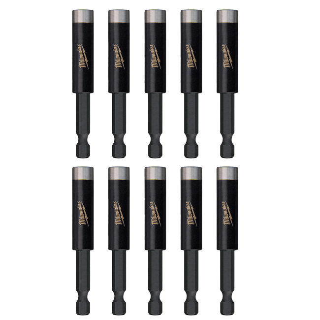 Milwaukee SHOCKWAVE Impact Magnetic Bit Holder (10 Pack) from GME Supply