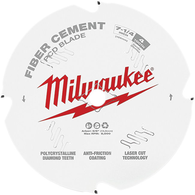Milwaukee 7-1/4 inch PCD/Fiber Cement Blade from GME Supply