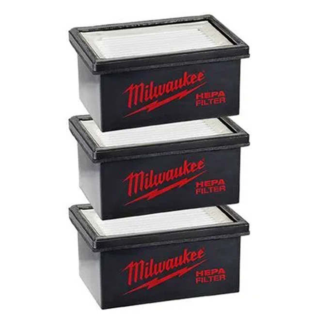 Milwaukee HAMMERVAC 3-Pack HEPA Filters from GME Supply