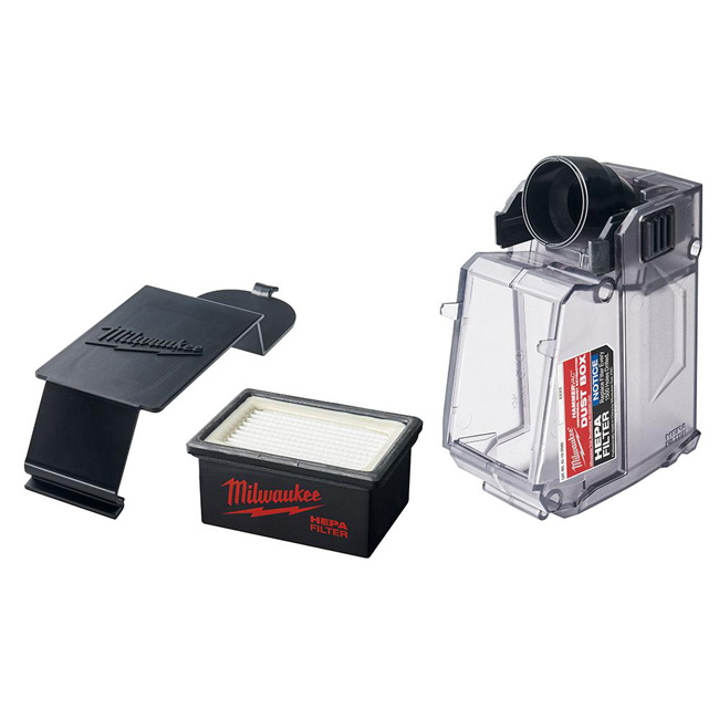 Milwaukee M12 HAMMERVAC Universal Dust Extractor Dust Box, Filter and Lid from GME Supply
