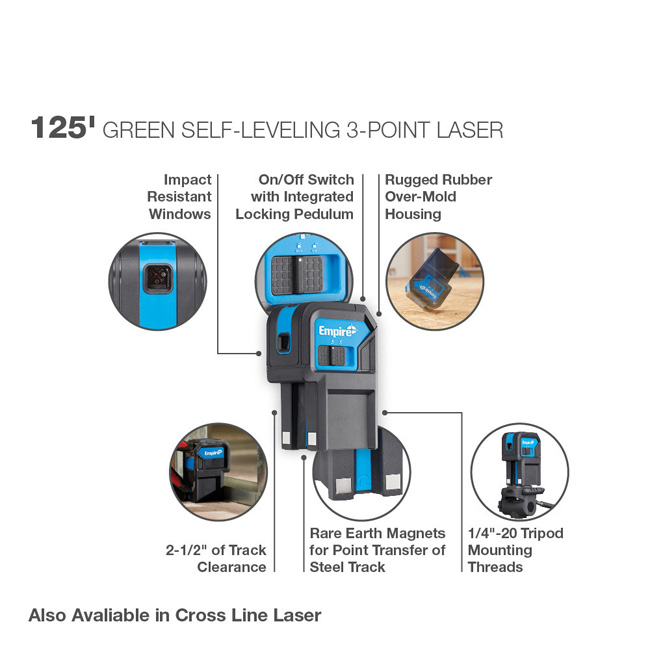 Empire 125' Green Self-Leveling  3-Point Laser from GME Supply