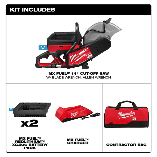 Milwaukee MX FUEL 14 Inch Cut-Off Saw Kit with 2 Batteries from GME Supply