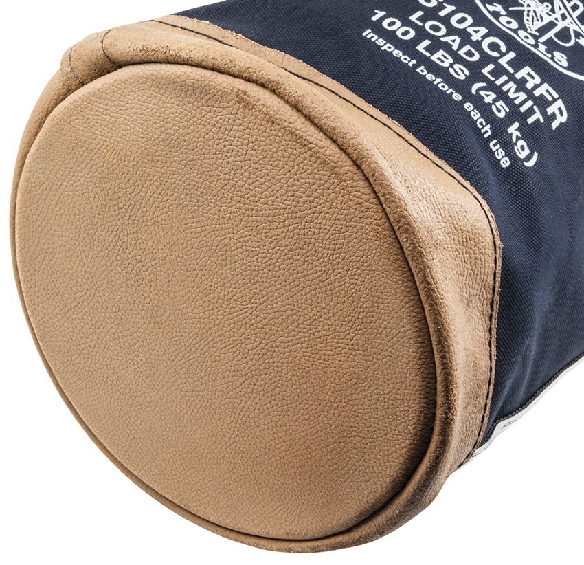 Klein Tools Flame Resistant Leather Bottom Top Closing Canvas Bucket 5104CLRFR from GME Supply