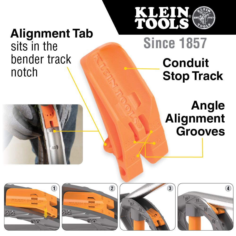 Klein Tools 51606 Aluminum Conduit Bender Full Assembly 1/2 Inch EMT with Angle Setter from GME Supply