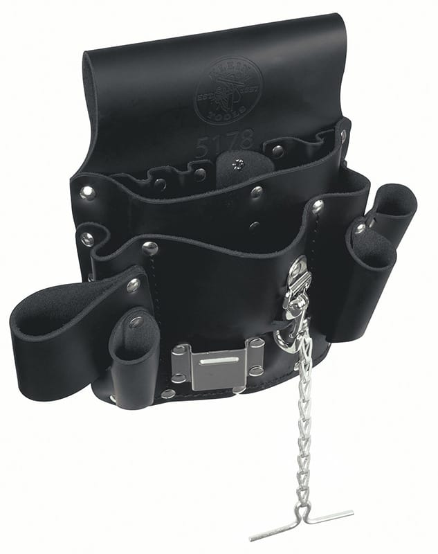 Klein Tools 5178 Leather Tool Pouch with 8 Pockets and Tunnel Loop