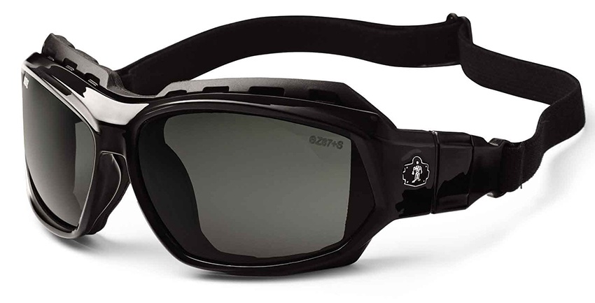 Ergodyne Skullerz Loki Safety Glasses with Smoke Lens and Black Frame from GME Supply