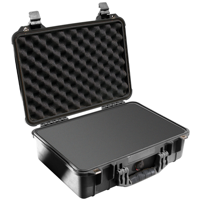 Pelican 1500-000-110  Crushproof Black Case with Foam Insert