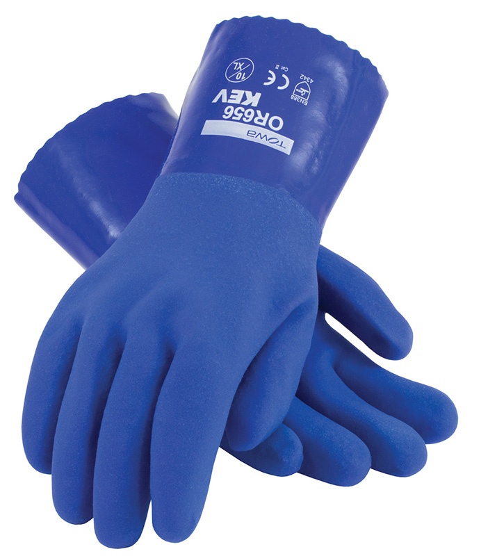 XtraTuff Oil Resistant PVC Gloves include a Liner and rough grip. from GME Supply