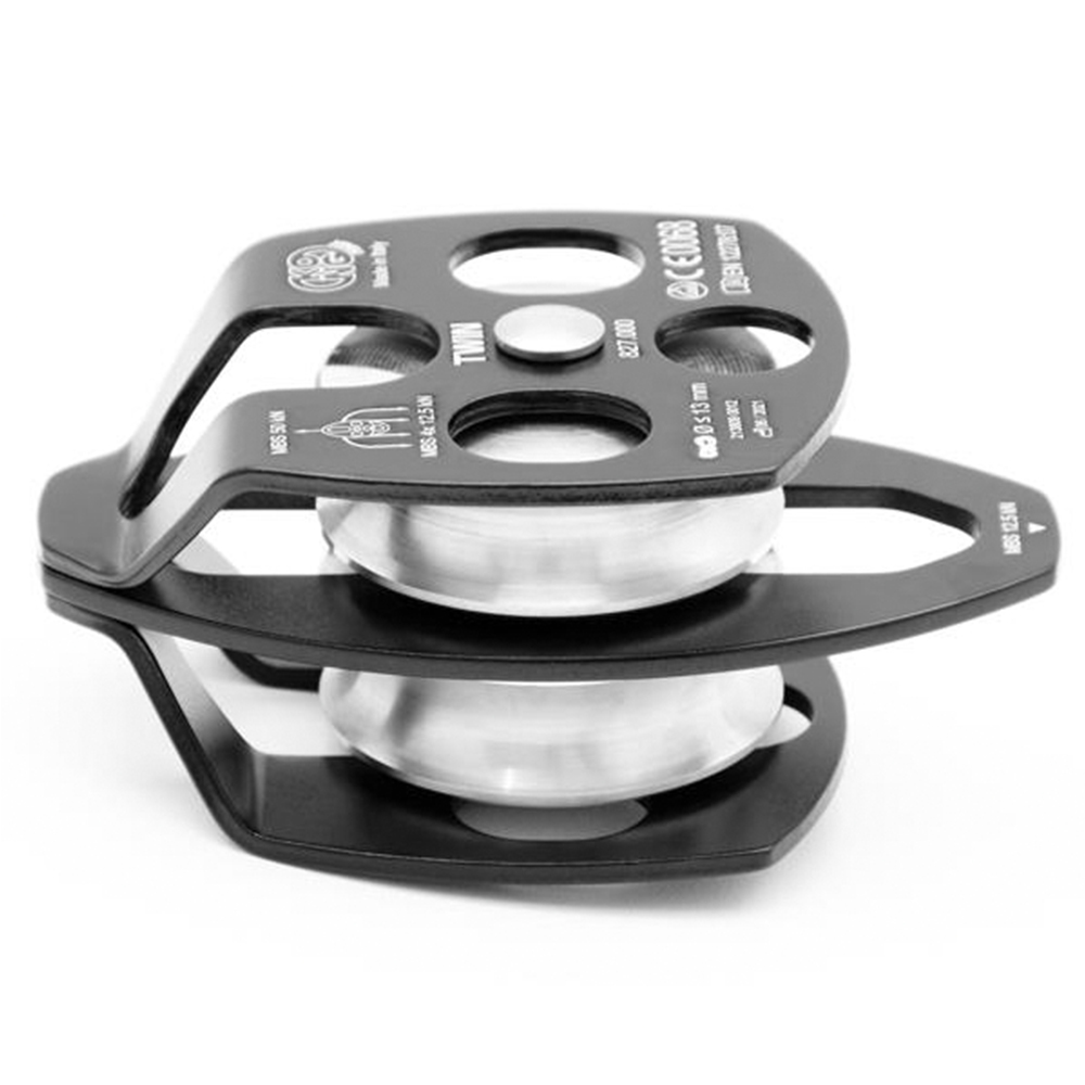 Double Sheave Aluminum Pulley - For Climbing, Rescue, Outdoor Survival & Rigging