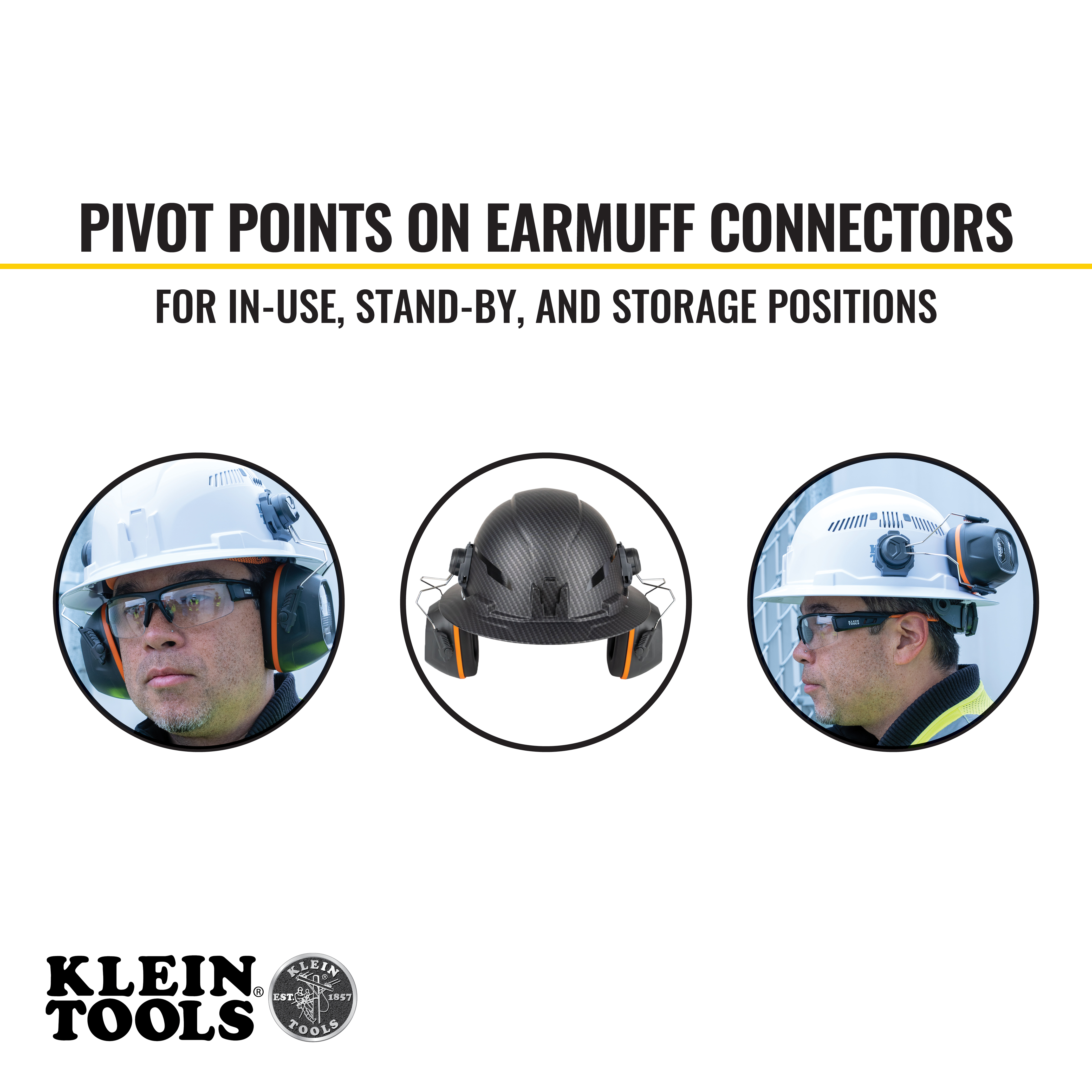 Klein Tools Full Brim Style Hard Hat Earmuffs from GME Supply