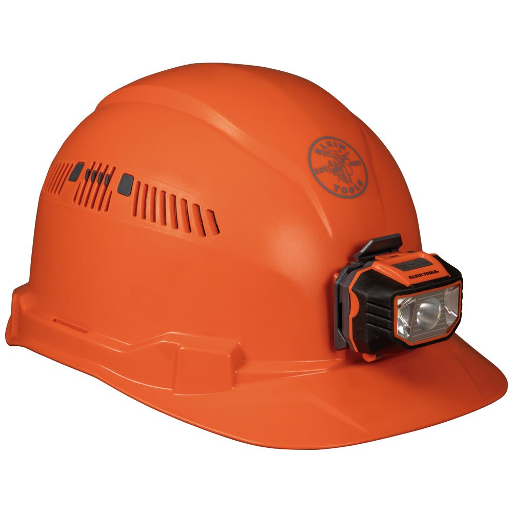 Klein Tools Orange Cap Style Hard Hat with Headlamp