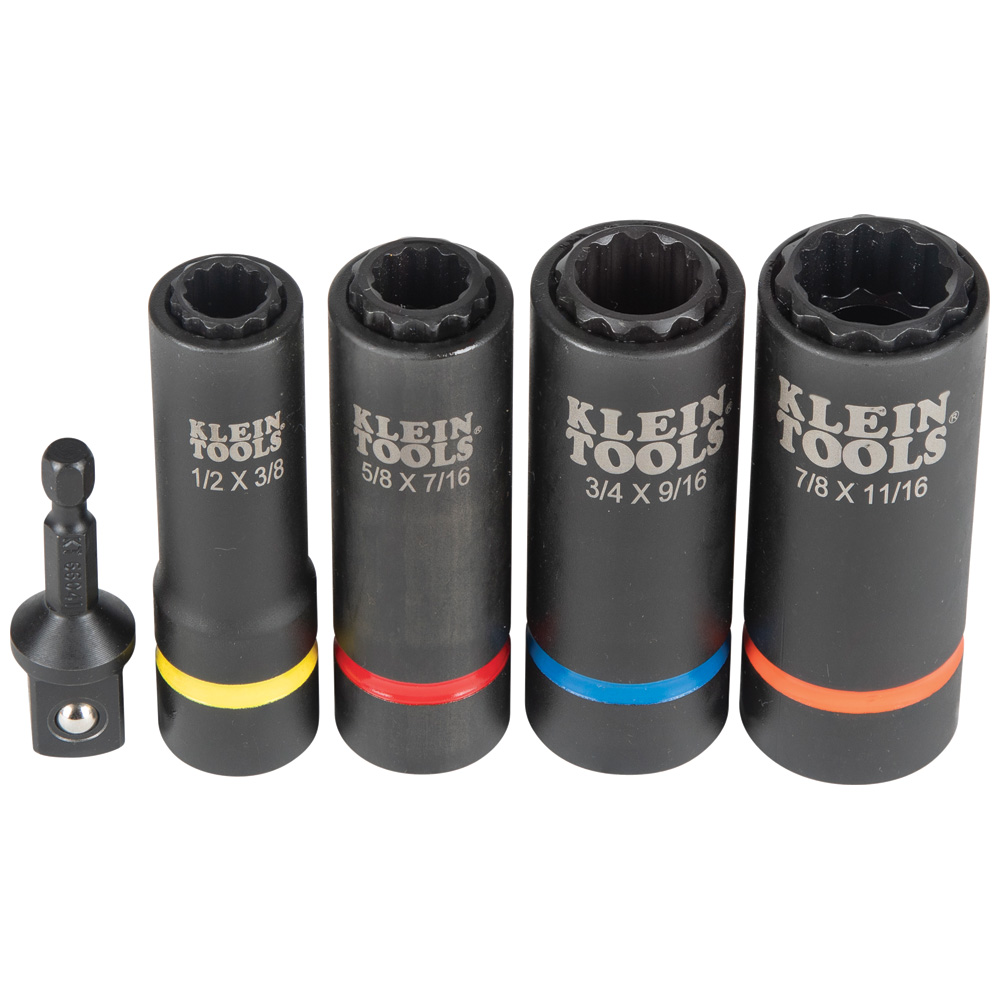 Klein Tools 2-in-1 12-Point Impact Socket Set (5 Pieces) from GME Supply