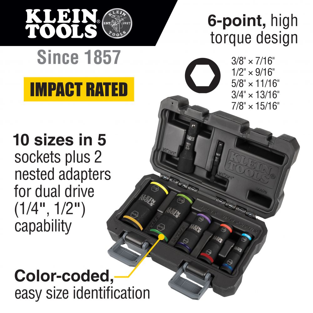 Klein Tools Flip Impact 7 Piece Socket Set from GME Supply