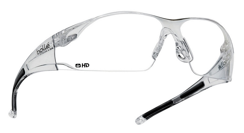Bolle Rush Safety Glasses with Clear Lens and Clear Temple from GME Supply