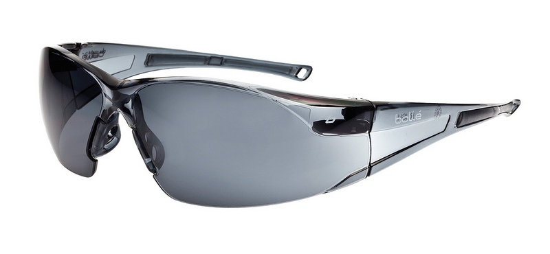 Bolle Rush Safety Glasses with Smoke Lens and Smoke Temple from GME Supply