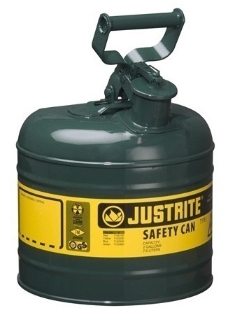 Justrite Type 1 Galvanized Steel Safety Can - 2 Gallon from GME Supply