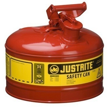 Justrite Type 1 Galvanized Steel Safety Can - 2.5 Gallon from GME Supply