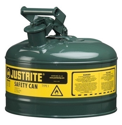 Justrite Type 1 Galvanized Steel Safety Can - 2.5 Gallon from GME Supply