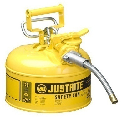 Justrite Type 2 AccuFlow Steel Safety Can 5/8 Inch - 1 Gal from GME Supply