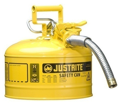 Justrite Type 2 AccuFlow Steel Safety Can 1 Inch Hose - 2.5 Gal from GME Supply