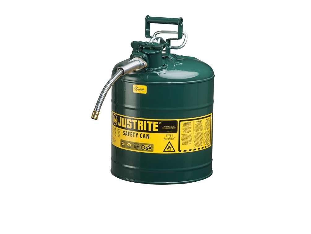 Justrite Type 2 AccuFlow Steel Safety Can 5/8 Inch Hose - 5 Gal from GME Supply