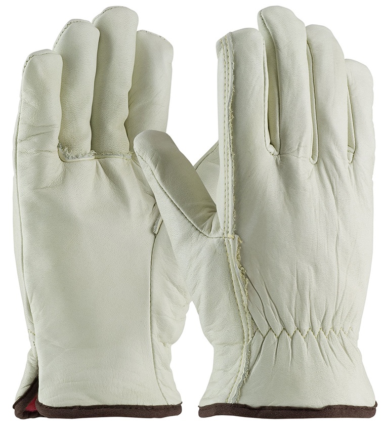 PIP Regular Grade Top Grain Cowhide Leather Glove with Red Foam Lining and Straight Thumb (Dozen) from GME Supply