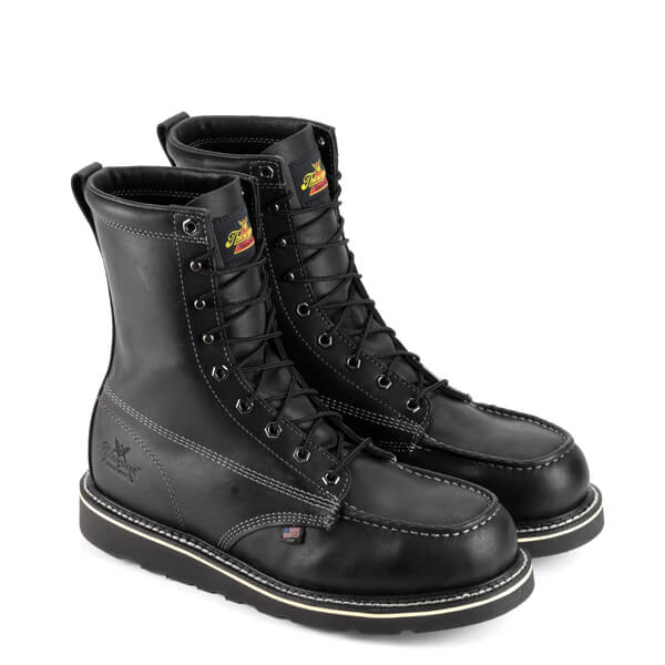 Thorogood American Heritage Midnight Series 8 Inch Black Moc Safety Toe Boots from GME Supply