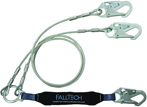 FallTech 8357Y ViewPack Vinyl-Coated Cable Lanyard With Steel Hooks from GME Supply