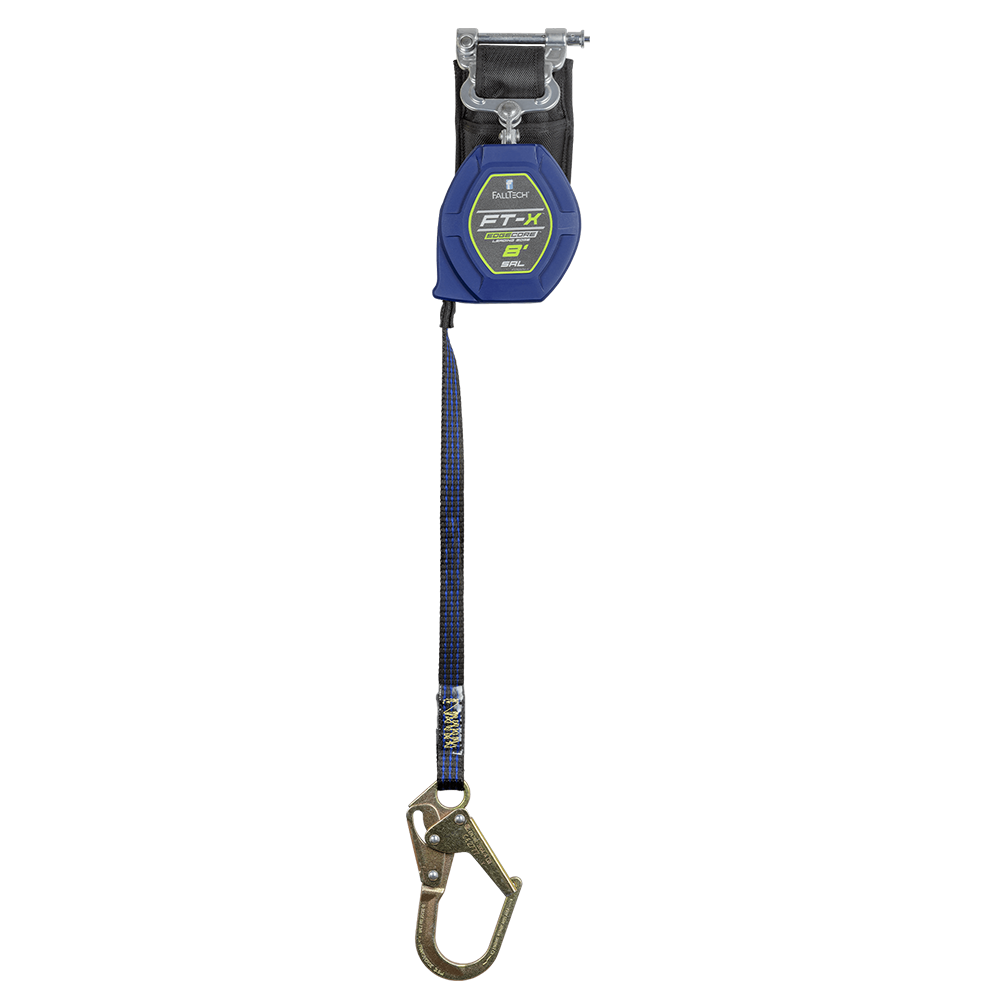 FallTech FT-X EdgeCore 8 Foot Class 2 Leading Edge Personal SRL w/ Steel Mini Rebar Hooks from GME Supply