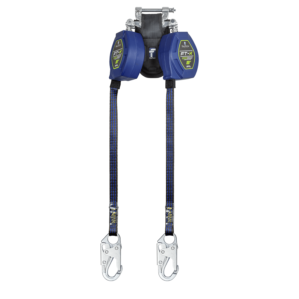 FallTech FT-X EdgeCore Twin Leg 8 Foot Class 2 Leading Edge Personal SRL w/ Aluminum CE Carabiners from GME Supply