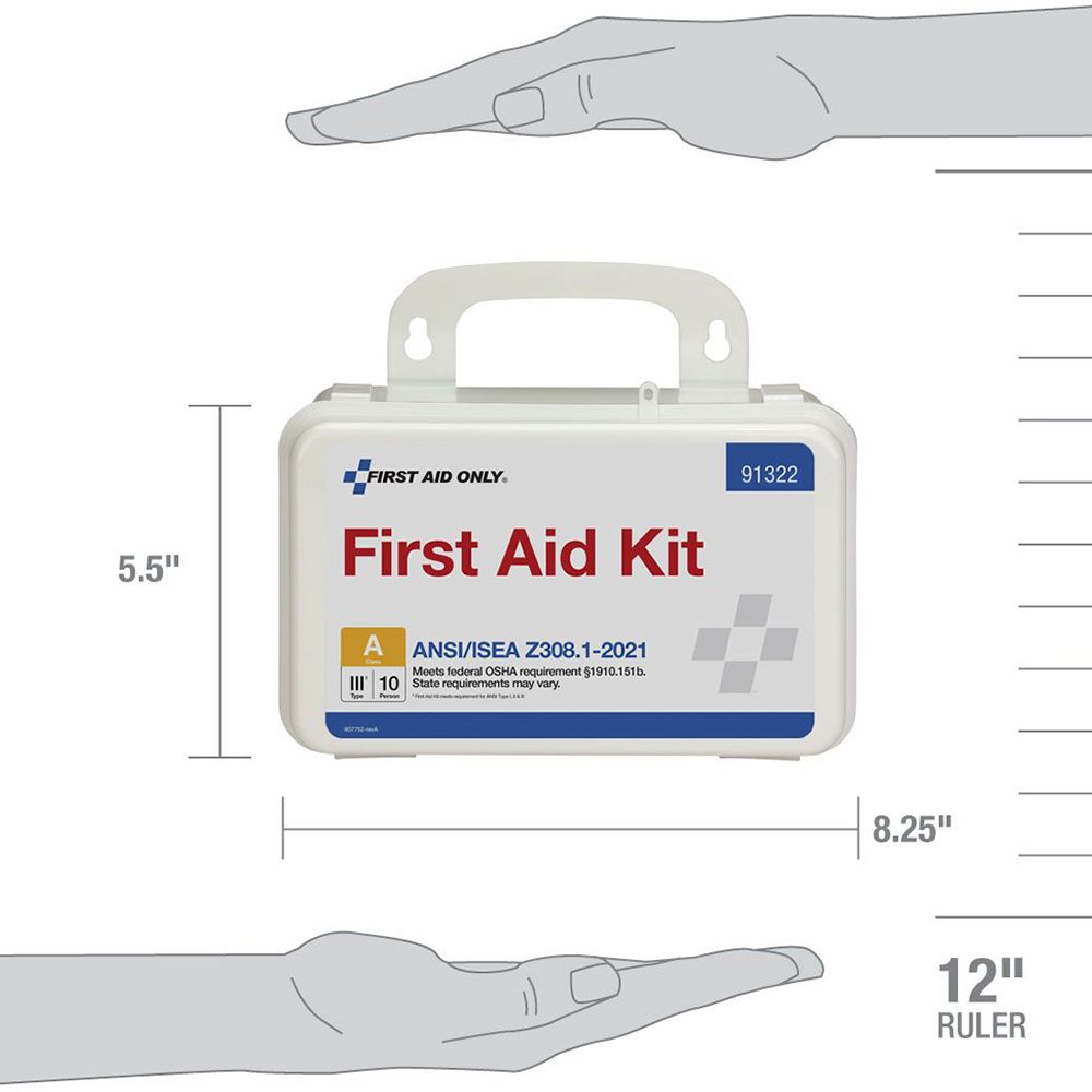First Aid Only ANSI A 10 Person Plastic ANSI 2021 Compliant First Aid Kit from GME Supply