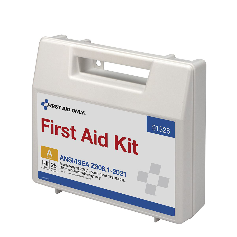 First Aid Only ANSI A 25 Person Plastic ANSI 2021 Compliant First Aid Kit With Dividers from GME Supply