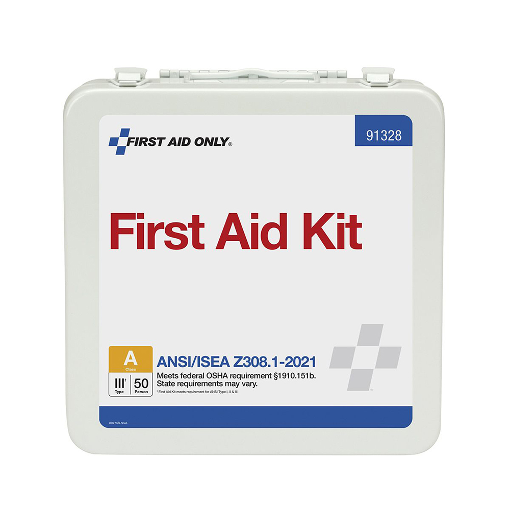 First Aid Only ANSI A 50 Person Metal ANSI 2021 Compliant First Aid Kit from GME Supply