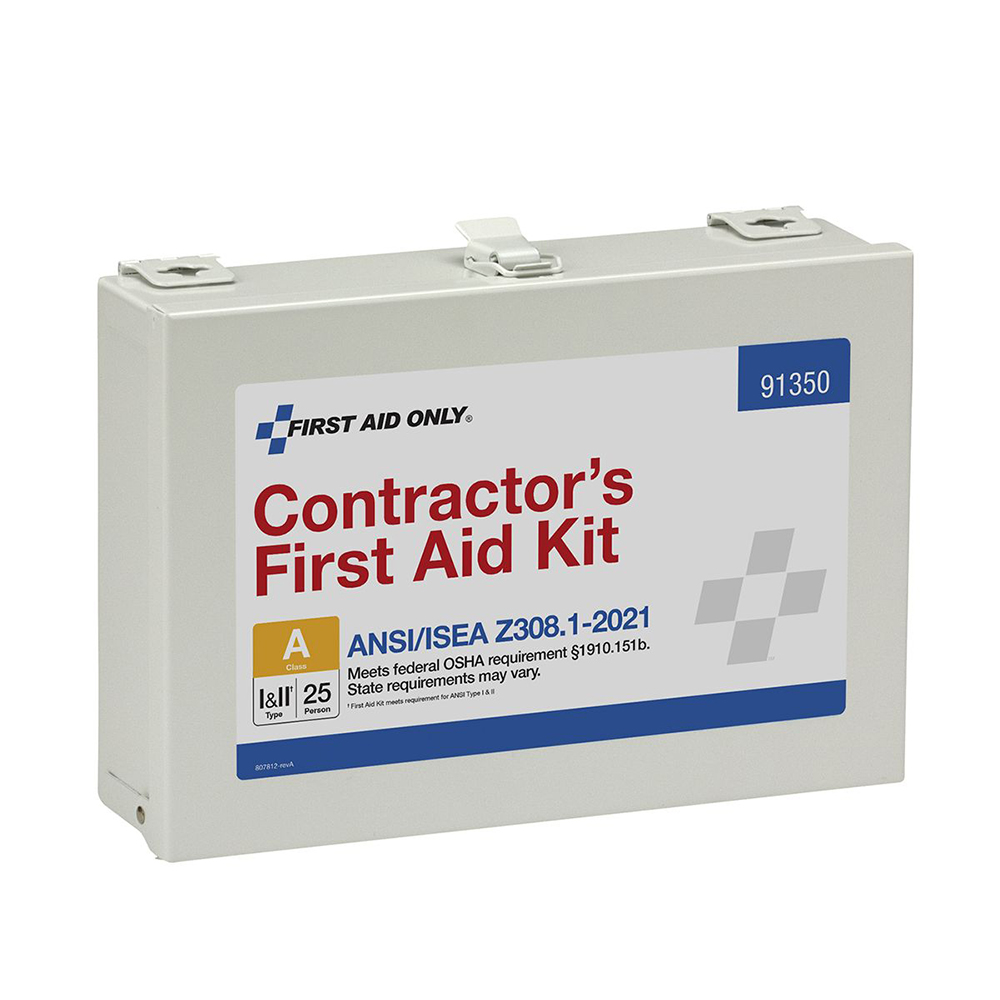 First Aid Only ANSI A 25 Person Contractor Metal ANSI 2021 Compliant First Aid Kit from GME Supply