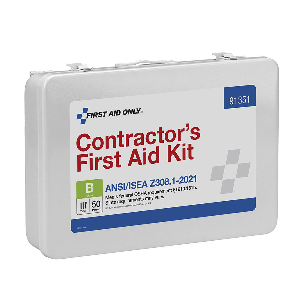 First Aid Only ANSI B 50 Person Contractor Metal ANSI 2021 Compliant First Aid Kit from GME Supply