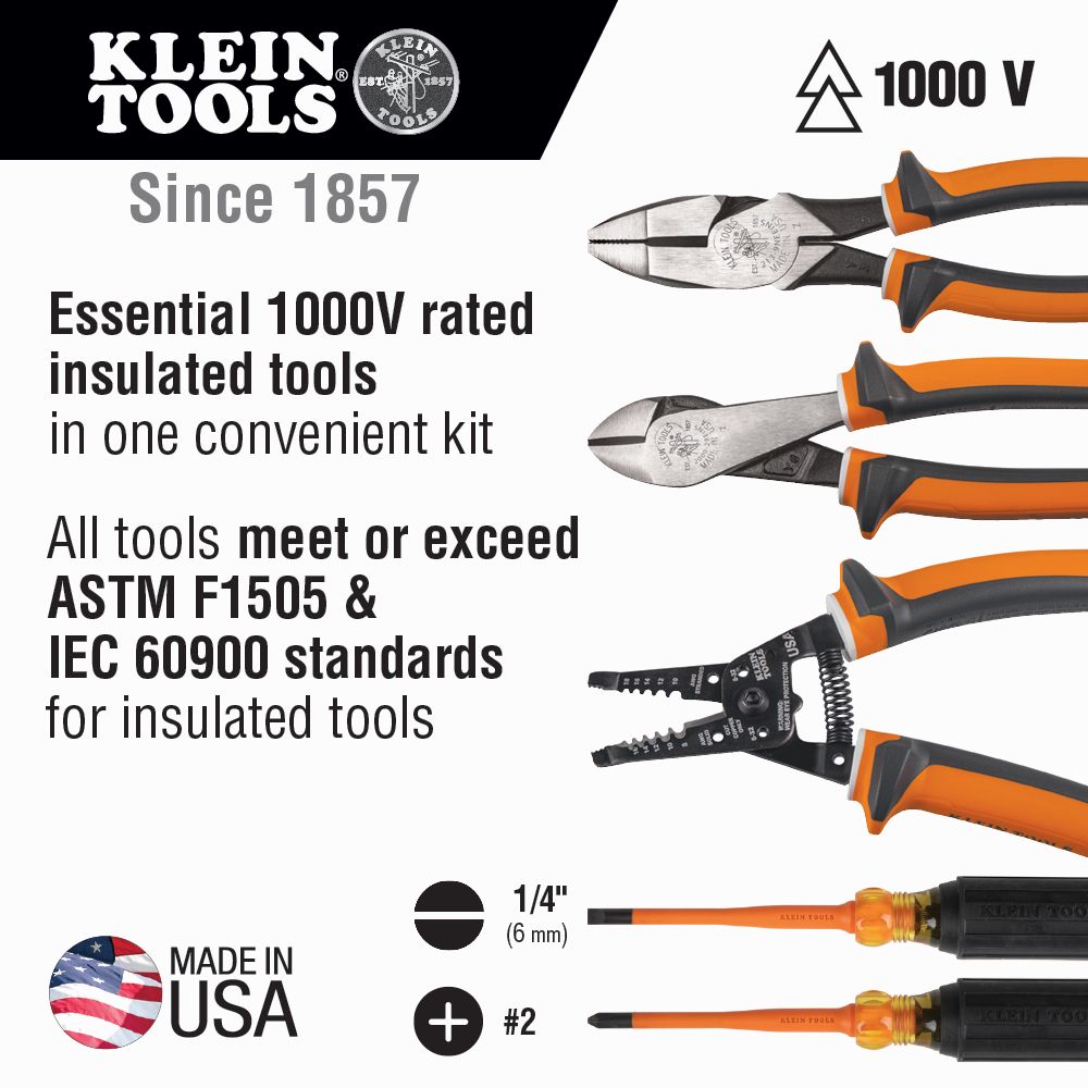 Klein Tools 1000V Insulated 5 Piece Tool Kit from GME Supply